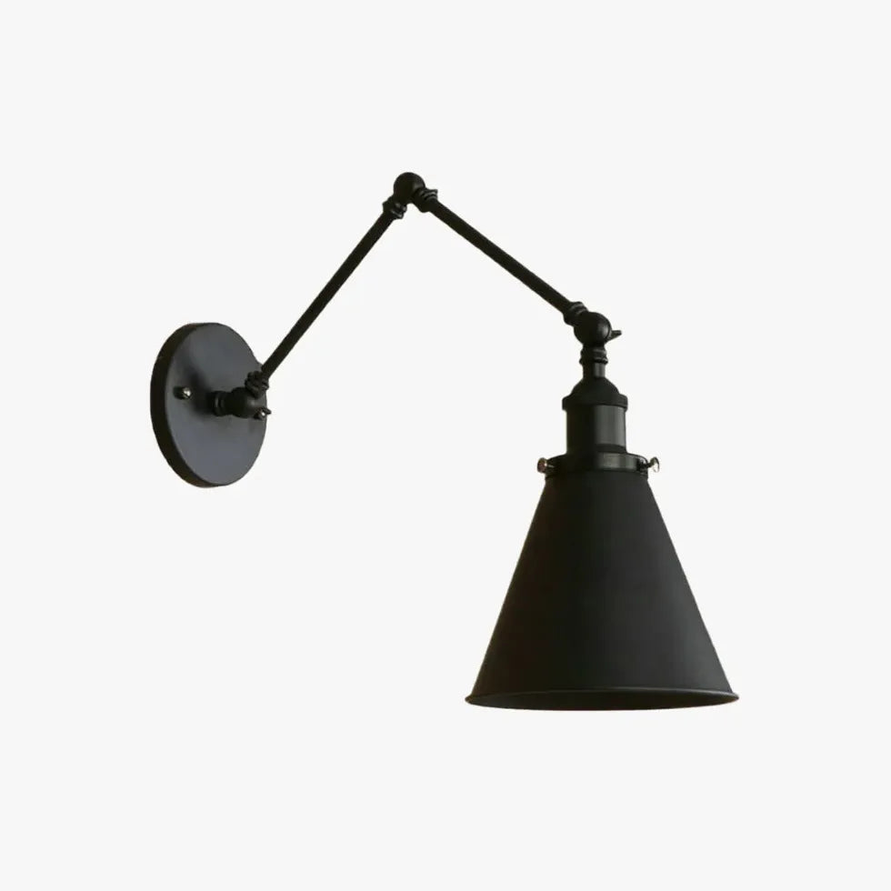 Black Adjustable Single Arm Wall Light For Bedroom Brady Metal Ip20