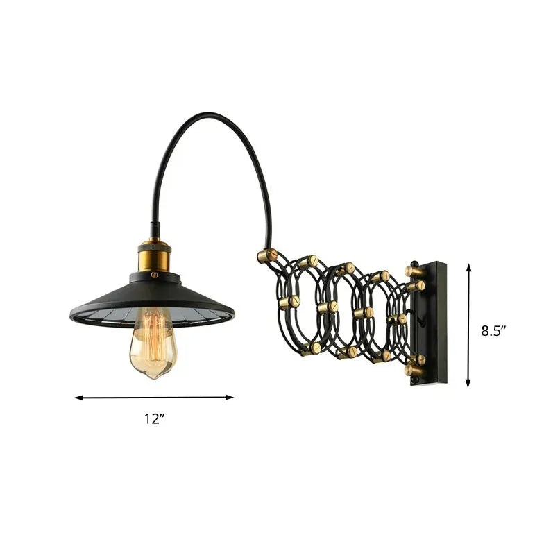 Black Single Arm Wall Light For Bedroom Brady Metal Ip20 Led