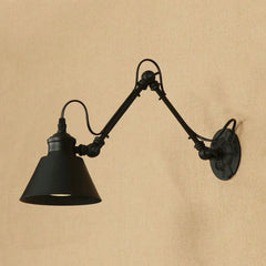 Black Single Arm Wall Light For Bedroom Brady Metal