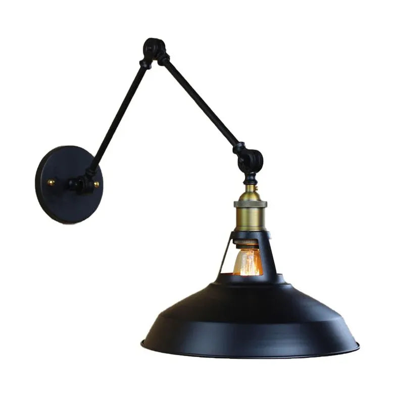 Black Single Arm Wall Light For Bedroom Brady Metal