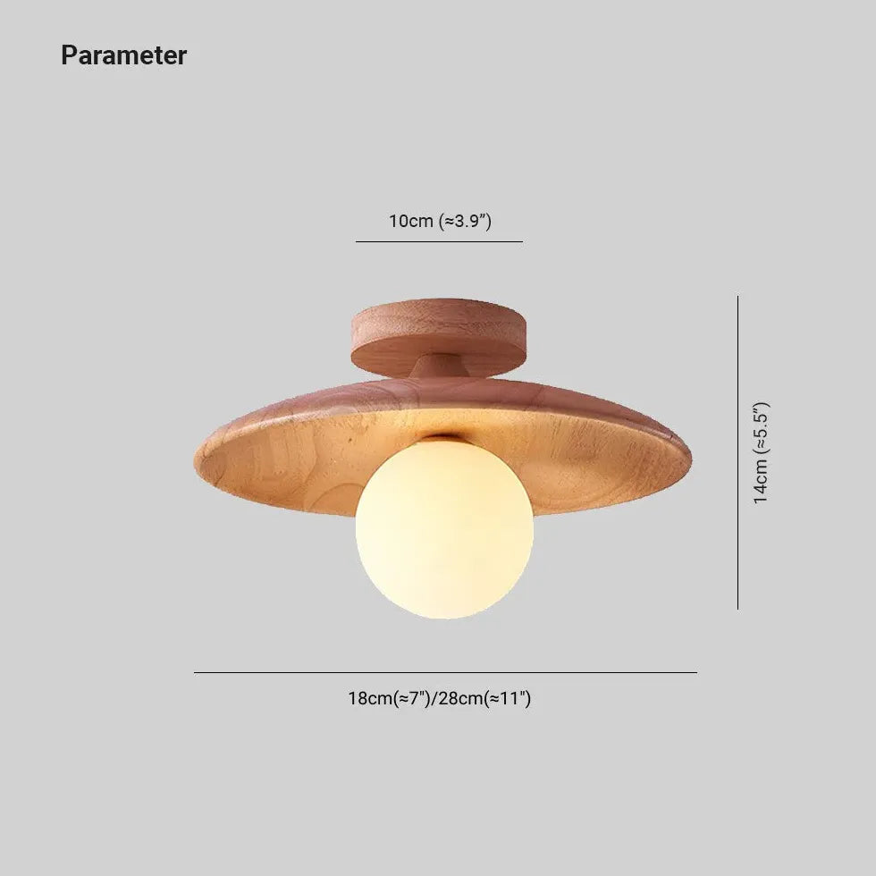 Flush Light For Kitchen Carins Wood Ip20 Led