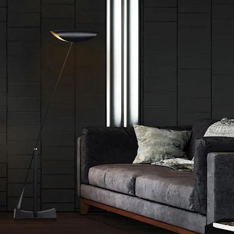 Black Floor Lamp For Living Room Linear Carins Metal & Iron Plug Ip20 Bi-pin