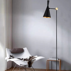 Black Floor Lamp For Study Room Carins Metal Ip20 Plug