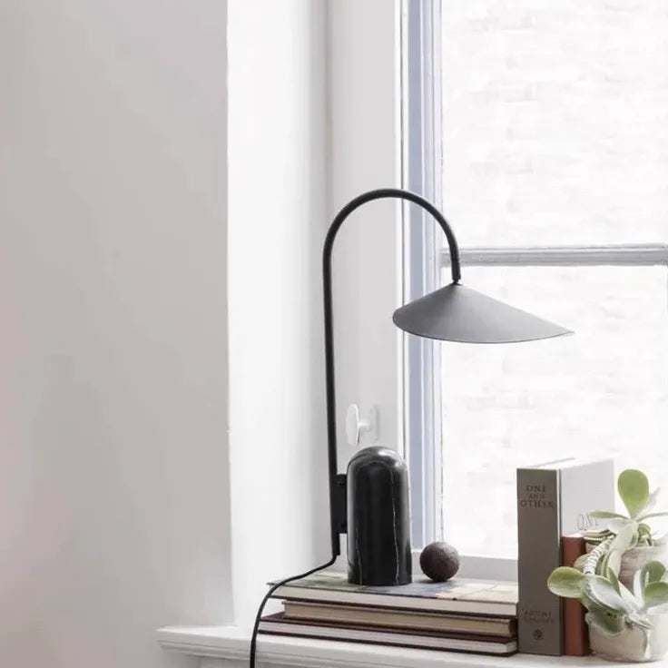 Black Shape Table Lamp For Bedroom Carins Metal & Marble Plug Ip20