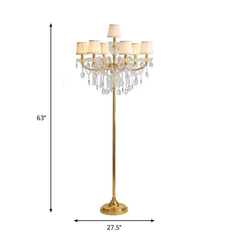 Gold Floor Lamp For Bedroom Carins Crystal Ip20 Plug Led