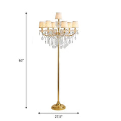 Gold Floor Lamp For Bedroom Carins Crystal Ip20 Plug Led