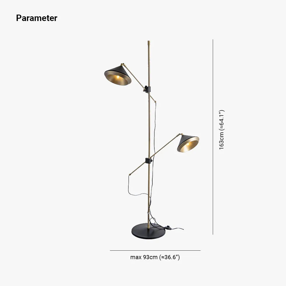 Black Floor Lamp For Study Room Carins Metal Plug Ip20 Led