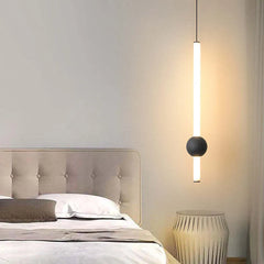 Bedside Pendant Light For Bedroom Linear Modern Metal