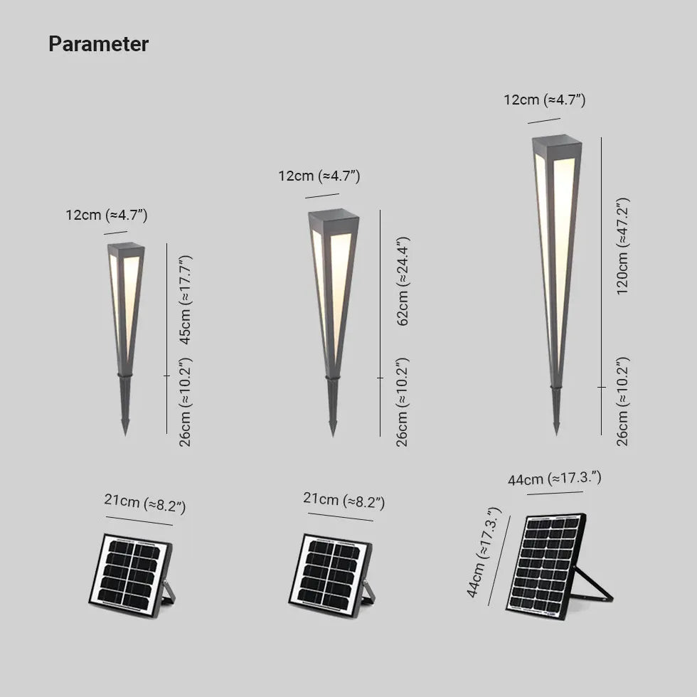 Black Solar Hybrid Linear Cole Metal & Acrylic Led Outdoor Solar