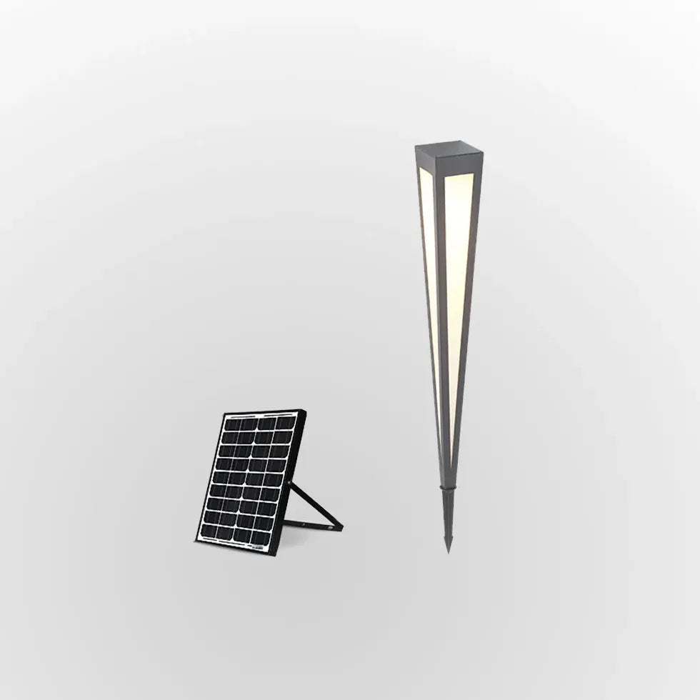 Black Solar Hybrid Linear Cole Metal & Acrylic Led Outdoor Solar