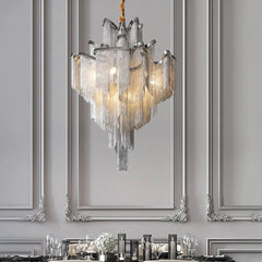 Silver Traditional Chandeliers For Bedroom Colon Metal Ip20