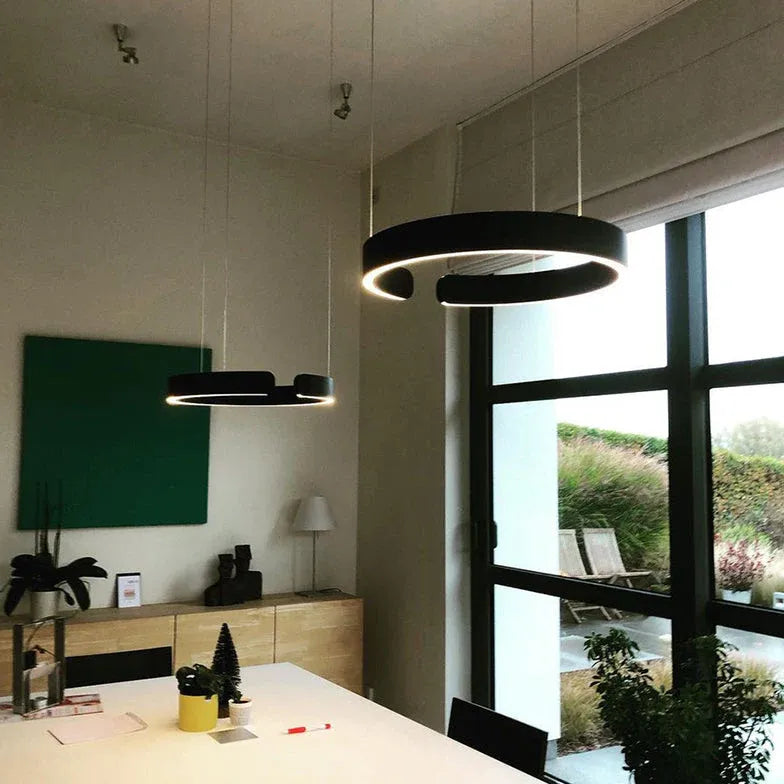 Light Single Pendant For Bedroom Circle Edge Metal Ip20 Led