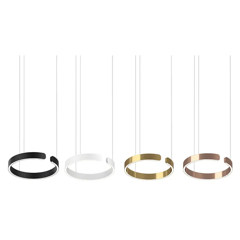 Light Single Pendant For Bedroom Circle Edge Metal Ip20 Led