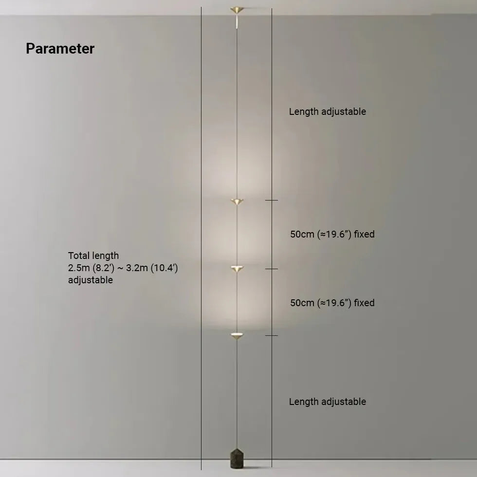 Floor Lamp For Bedroom Linear Edge Metal & Acrylic Warm White Led Ip20 Plug