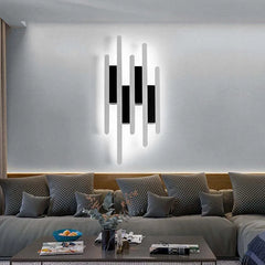 Black Flush Wall Light For Bedroom Edge Metal Ip20 Led Warm White