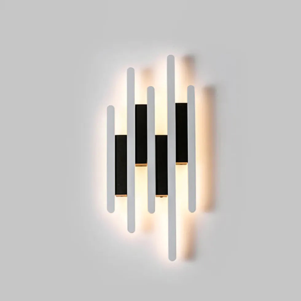 Black Flush Wall Light For Bedroom Edge Metal Ip20 Led Warm White