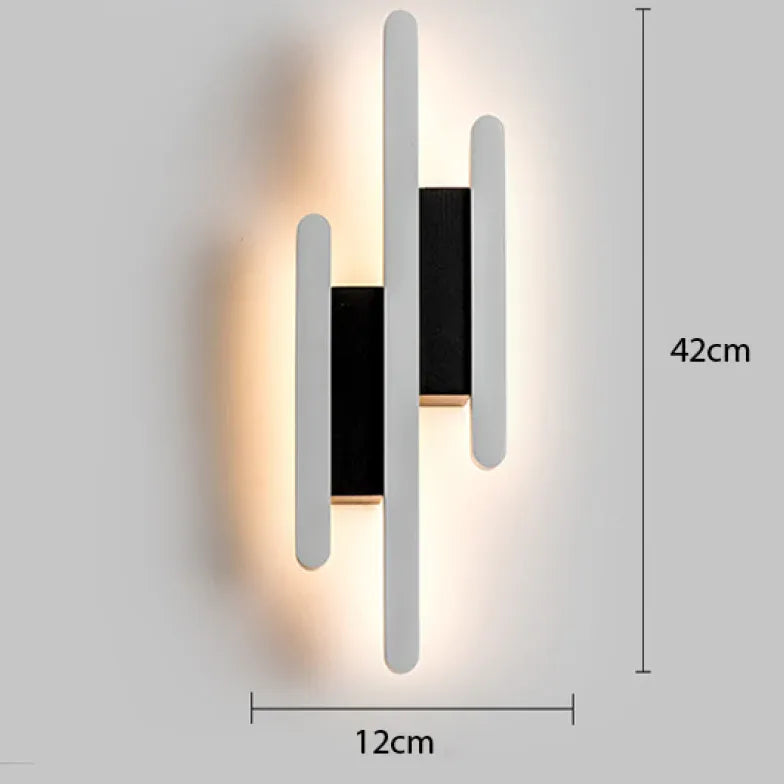 Black Flush Wall Light For Bedroom Edge Metal Ip20 Led Warm White