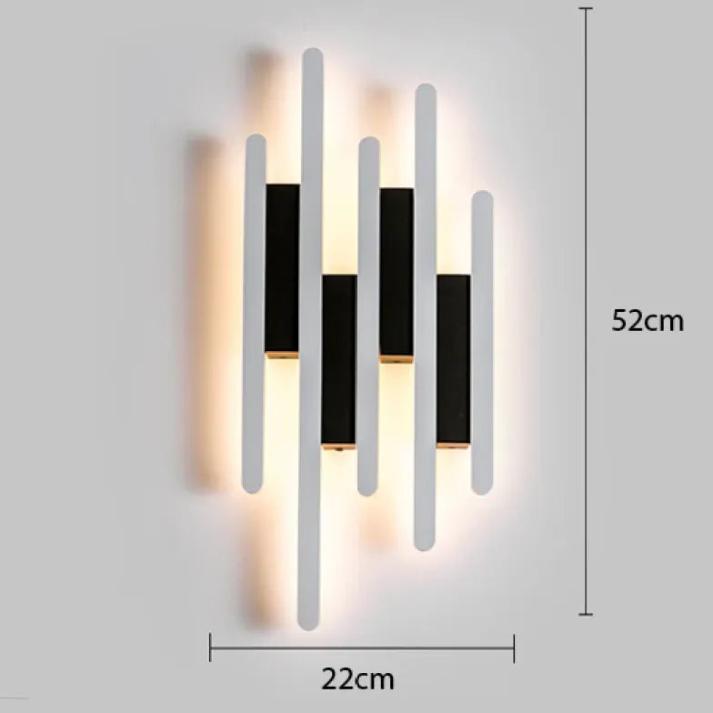 Black Flush Wall Light For Bedroom Edge Metal Ip20 Led Warm White