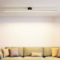 Black Flush Light For Bedroom Linear Edge Metal Ip20 Natural Light Led