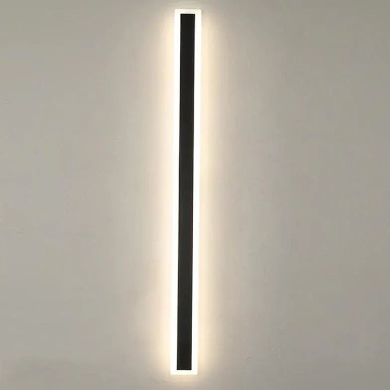 Black Outdoor Wall Light Linear Edge Metal & Acrylic Led