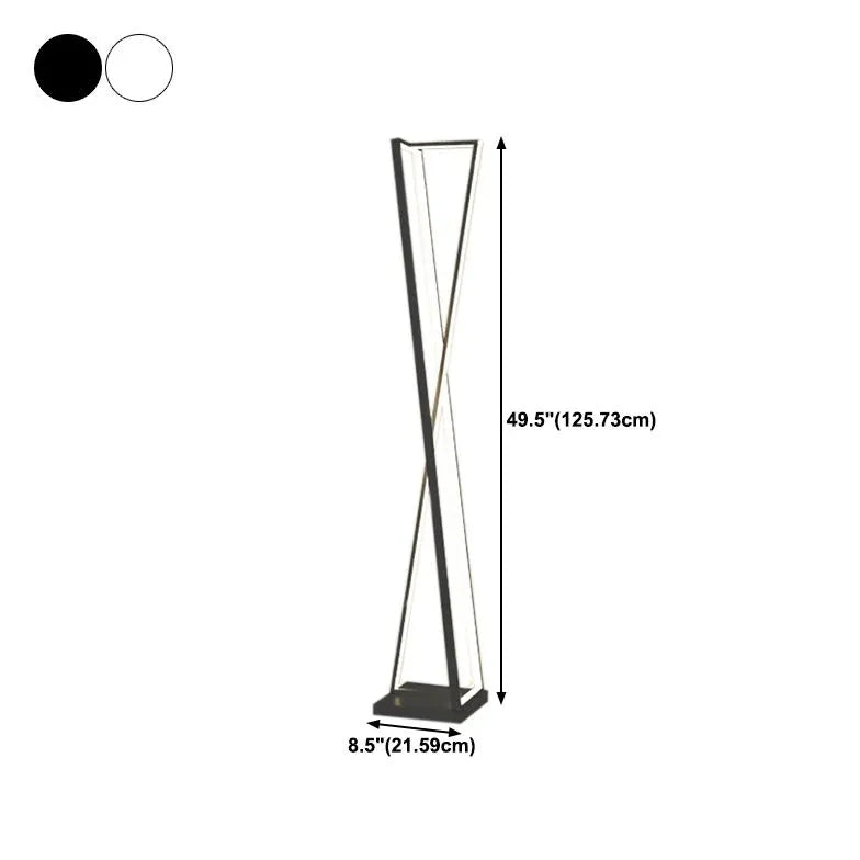 Black Floor Lamp For Kitchen Linear Edge Metal Plug