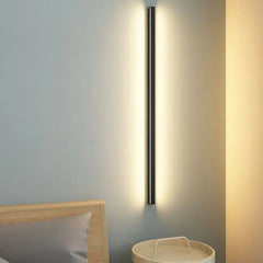 Black Flush Wall Light For Bedroom Edge Metal & Acrylic Ip44 Led