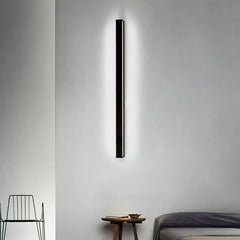 Black Flush Wall Light For Bedroom Edge Metal & Acrylic Ip44 Led