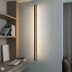 Black Flush Wall Light For Bedroom Edge Metal & Acrylic Ip44 Led