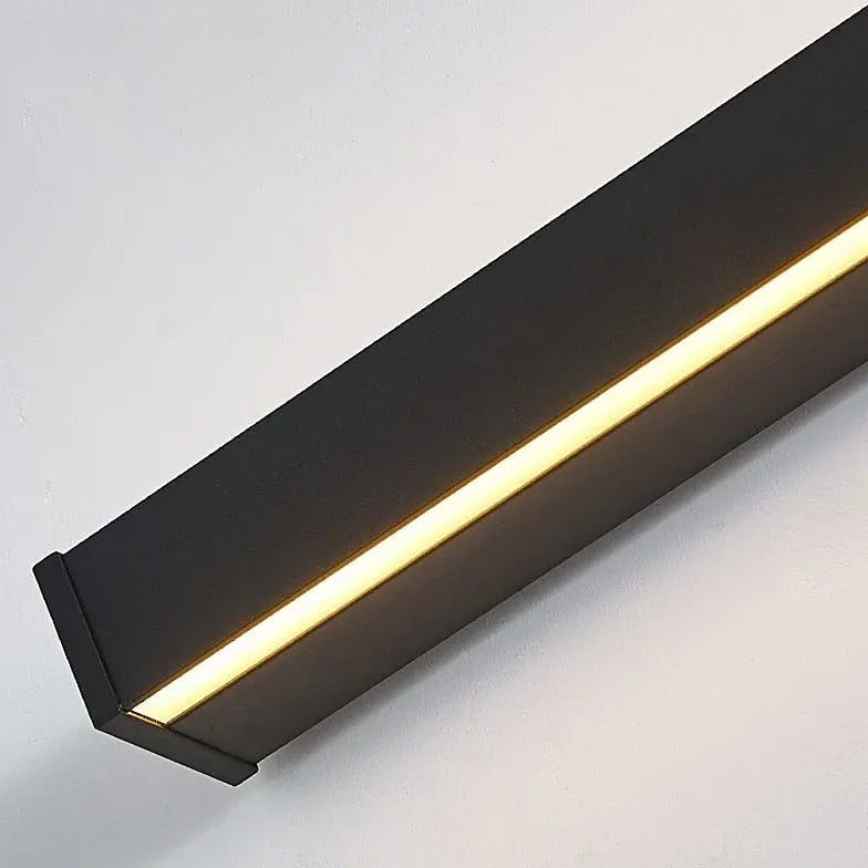 Black Flush Wall Light For Bedroom Edge Metal & Acrylic Ip44 Led