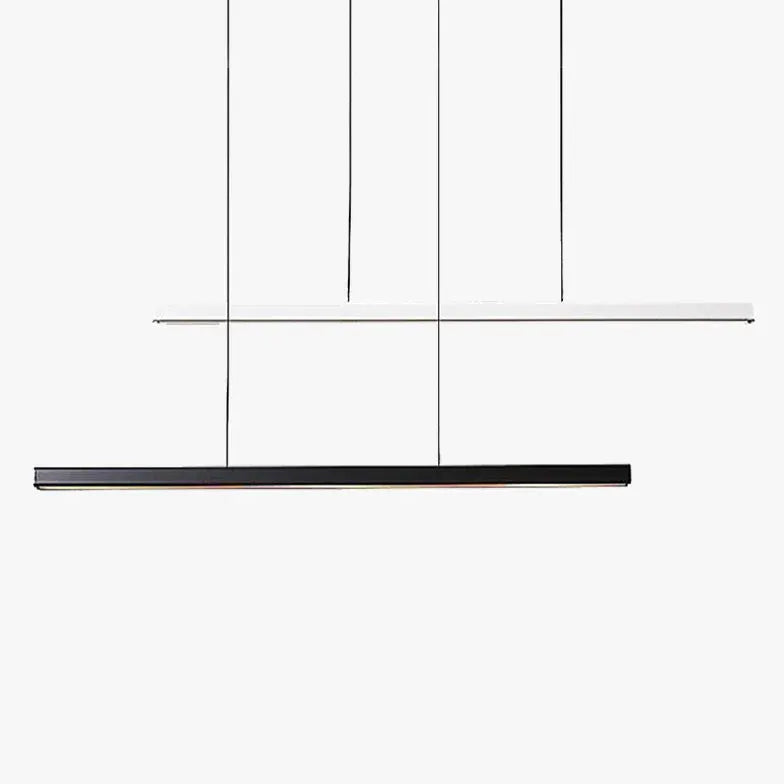 Black Bar Pendant Light Linear Edge Metal Led Dimmable Ip20