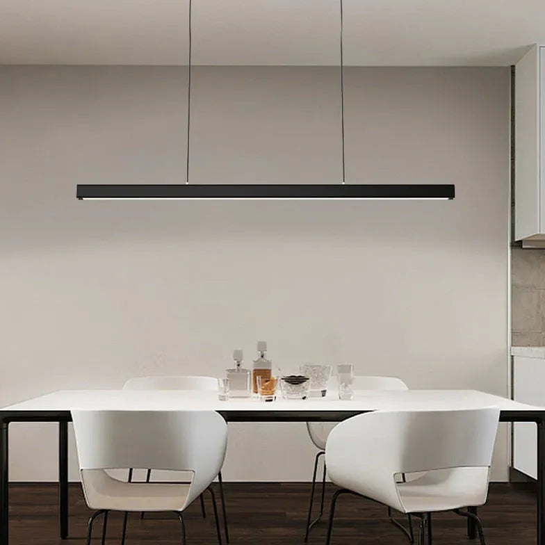 Black Bar Pendant Light Linear Edge Metal Led Dimmable Ip20