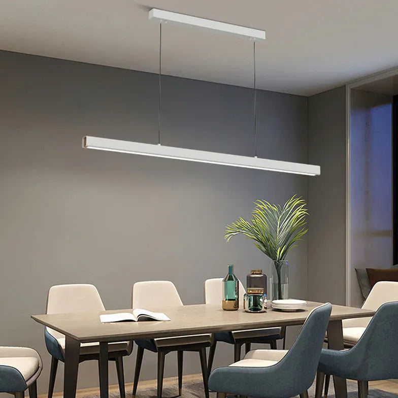 Black Bar Pendant Light Linear Edge Metal Led Dimmable Ip20