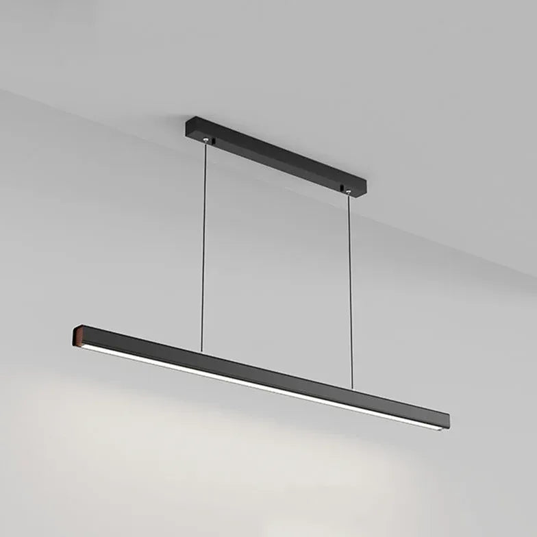 Black Bar Pendant Light Linear Edge Metal Led Dimmable Ip20