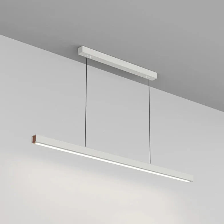 Black Bar Pendant Light Linear Edge Metal Led Dimmable Ip20