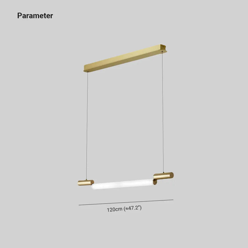 Gold Bar Pendant Light For Study Room Linear Edge Aluminium Led Warm White Ip20