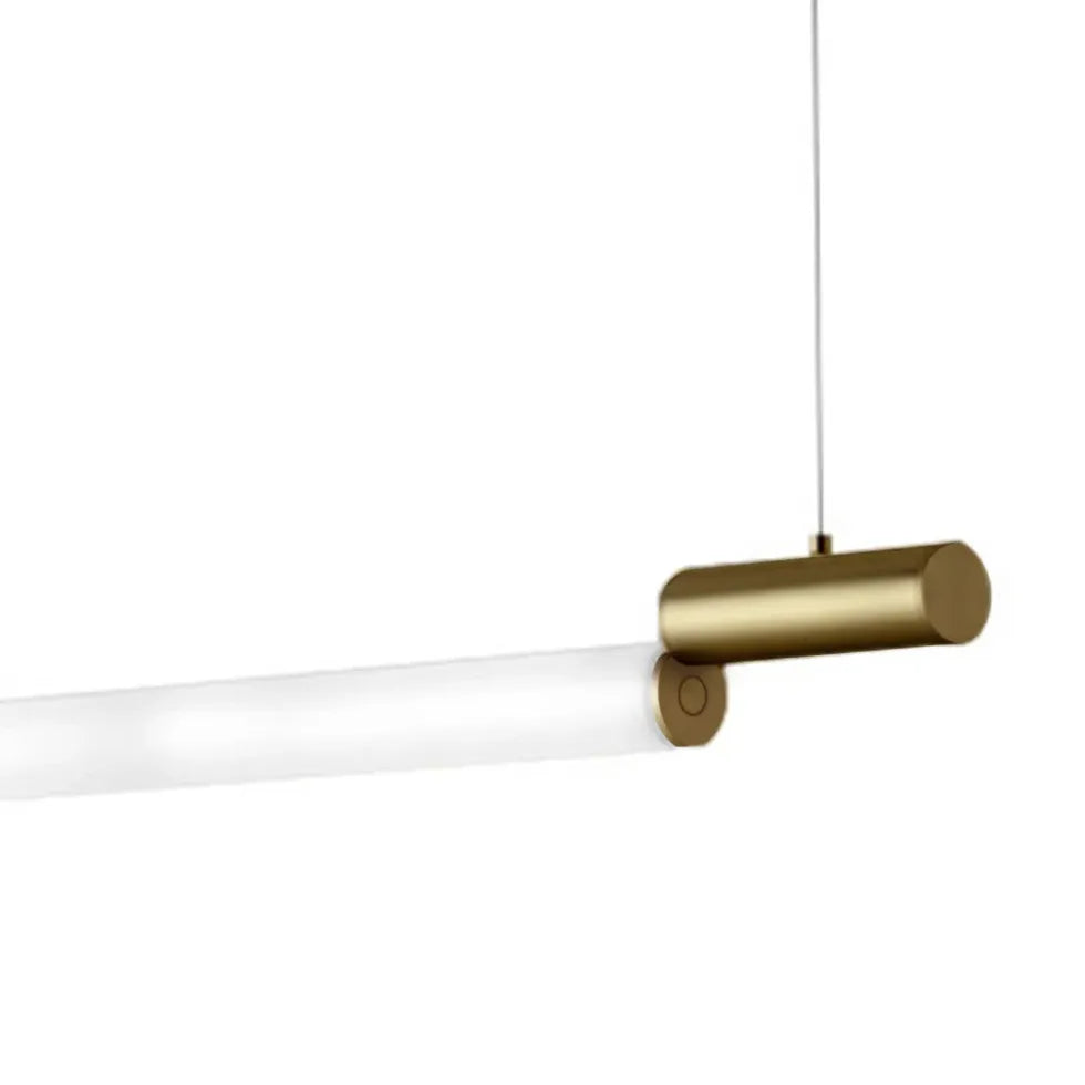 Gold Bar Pendant Light For Study Room Linear Edge Aluminium Led Warm White Ip20