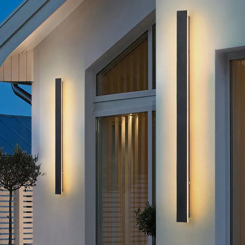 Outdoor Wall Light Linear Edge Acrylic Led Warm White Ip65