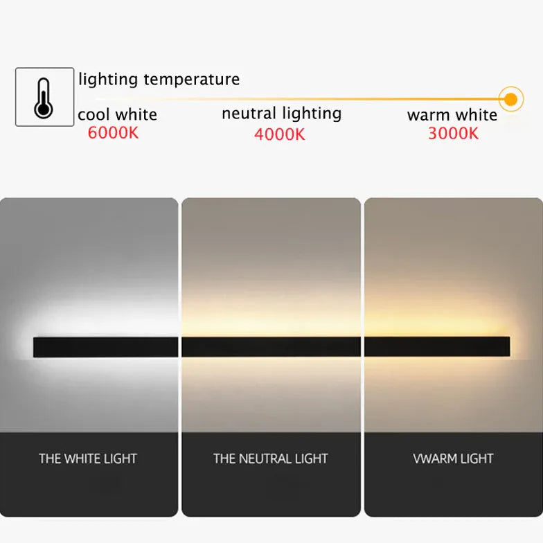 Outdoor Wall Light Linear Edge Acrylic Led Warm White Ip65