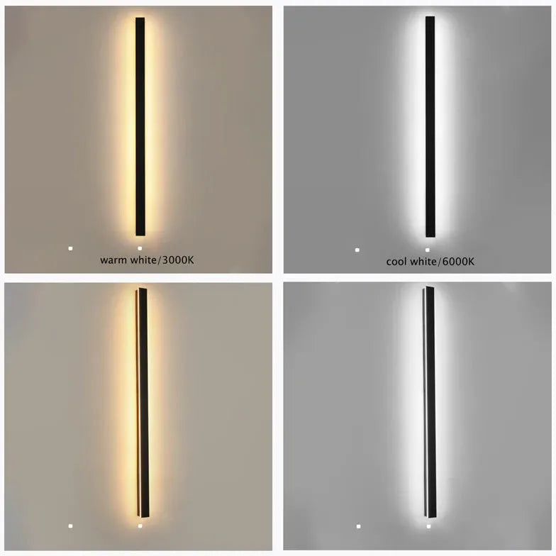 Outdoor Wall Light Linear Edge Acrylic Led Warm White Ip65