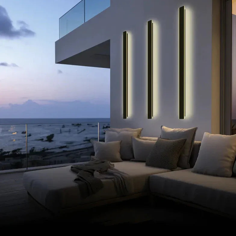 Outdoor Wall Light Linear Edge Acrylic Led Warm White Ip65