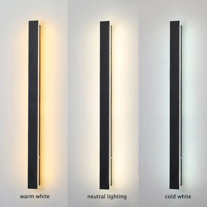 Outdoor Wall Light Linear Edge Acrylic Led Warm White Ip65