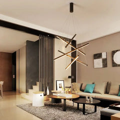 Black Chandelier For Bedroom Linear Edge Metal