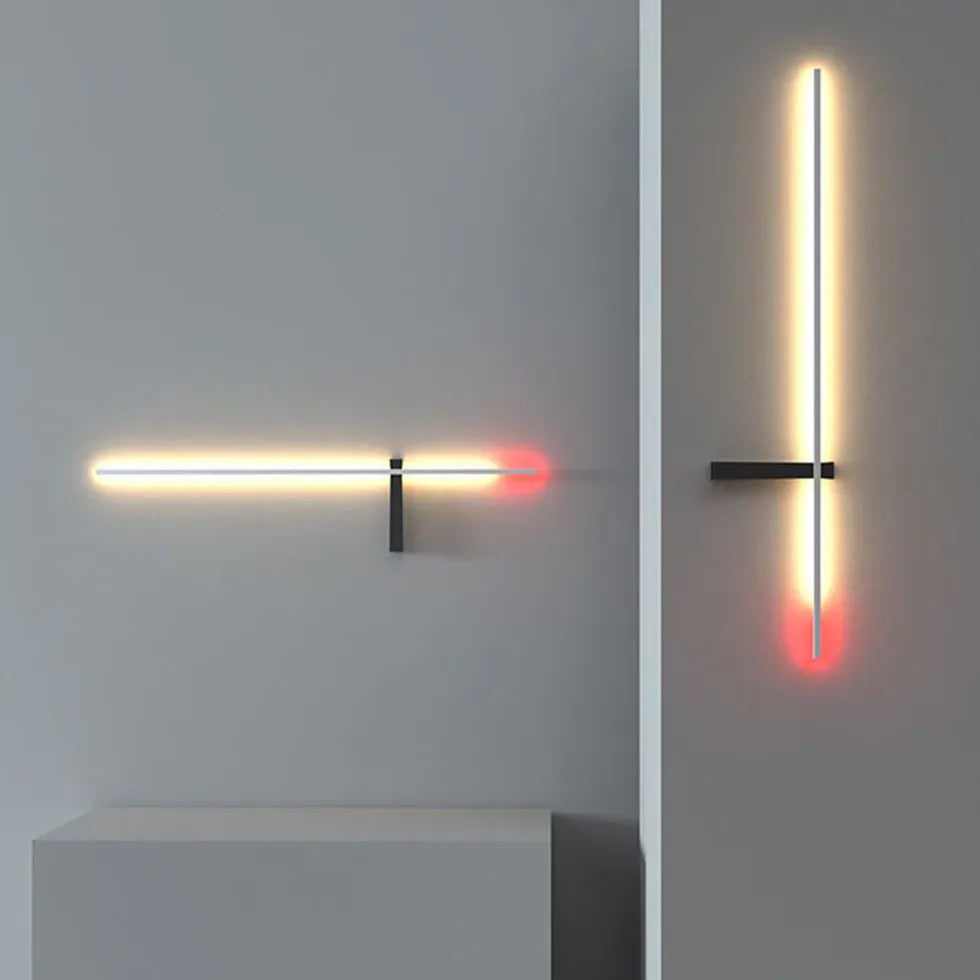 Flush Wall Light For Bedroom Linear Edge Metal Led Warm White