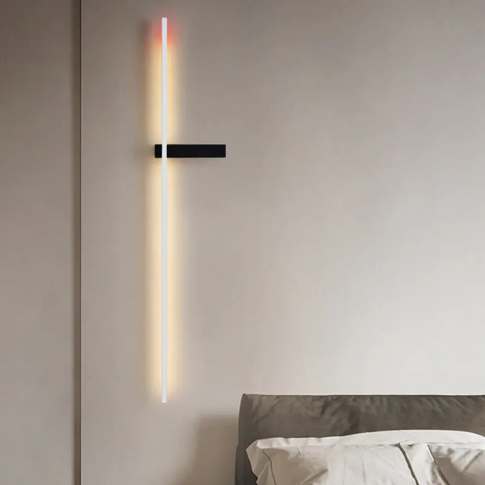 Flush Wall Light For Bedroom Linear Edge Metal Led Warm White