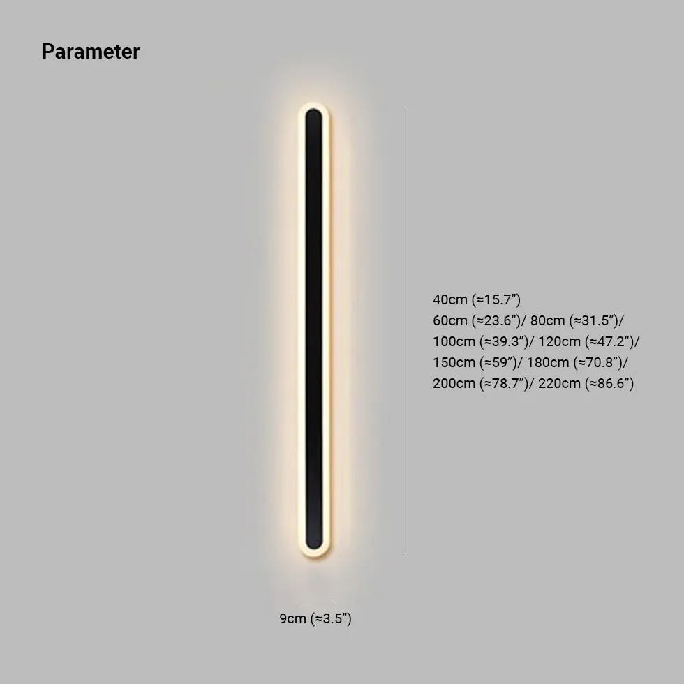 Outdoor Wall Light For Kitchen Linear Edge Metal & Acrylic Led Ip65 Dimmable