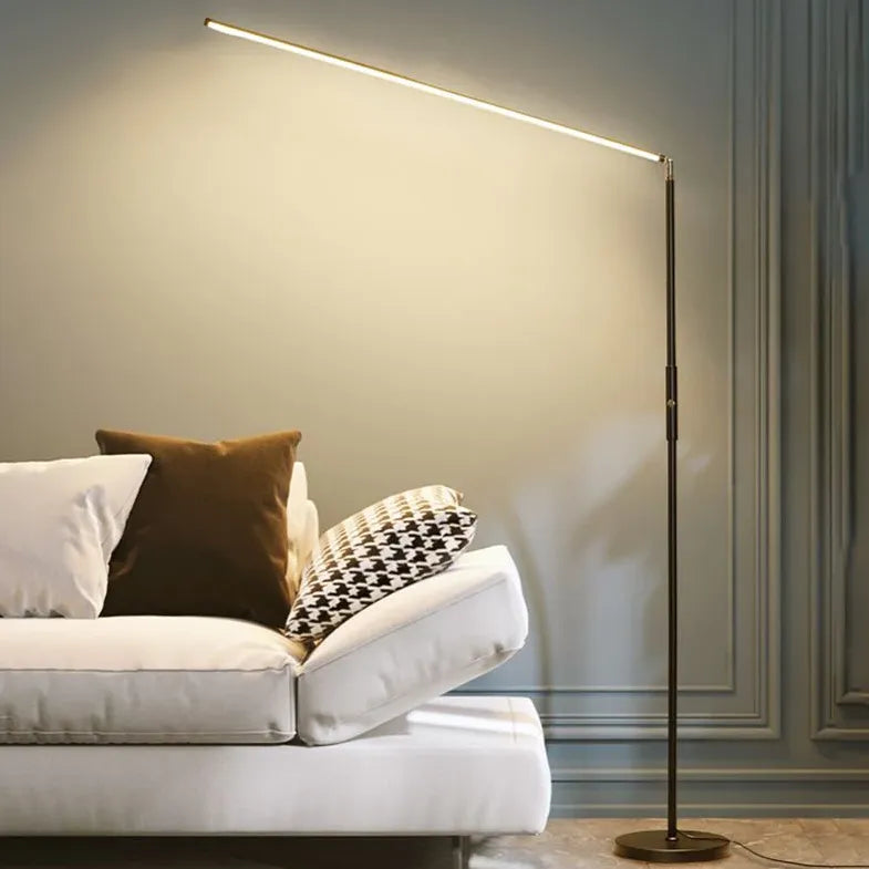 Black Floor Lamp For Bedroom Linear Edge Metal Plug Ip20 Led