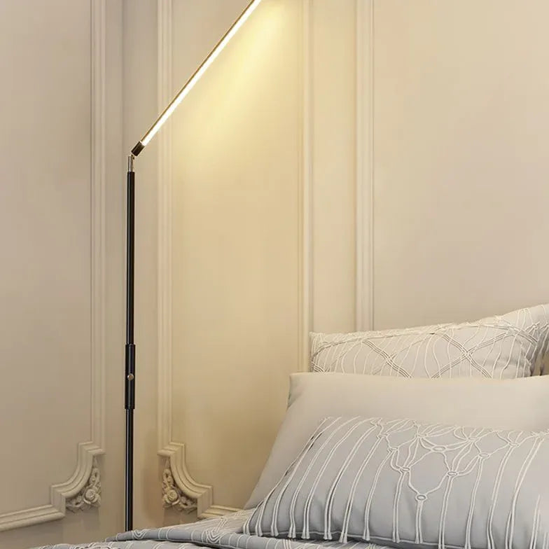 Black Floor Lamp For Bedroom Linear Edge Metal Plug Ip20 Led