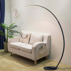 Black Floor Lamp Metal & Silicon Plug Uk Or Eu