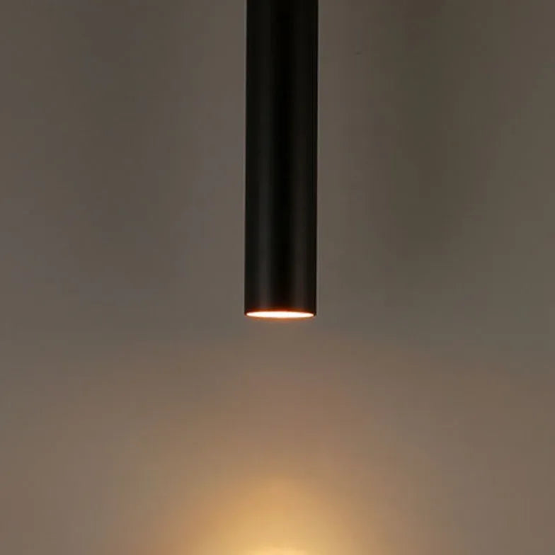 Black Light Single Pendant For Living Room Linear Edge Metal