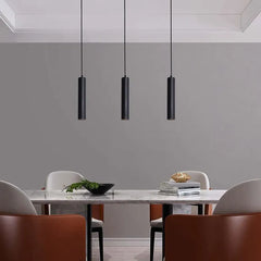 Black Light Single Pendant For Living Room Linear Edge Metal